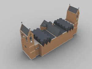 교회 lowpoly2 3D 모델