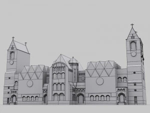 교회 lowpoly2 3D 모델