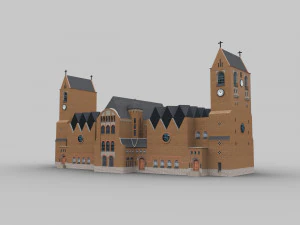 교회 lowpoly2 3D 모델