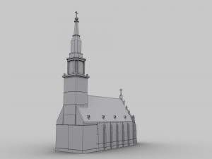 Church lowpoly 3D मॉडल