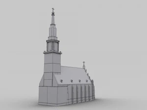 Kirchen-Lowpoly 3D Modell