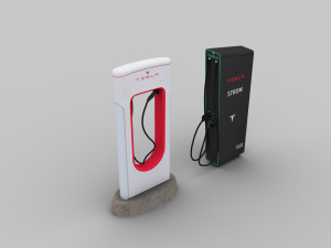 Electric Vehicle Chargers Pack 1 3D Model