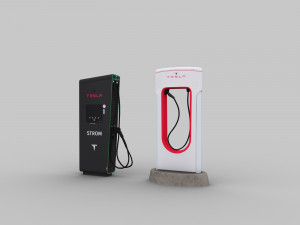 Electric Vehicle Chargers Pack 1 3D Model
