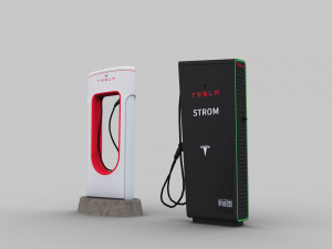 Electric Vehicle Chargers Pack 1 3D Model