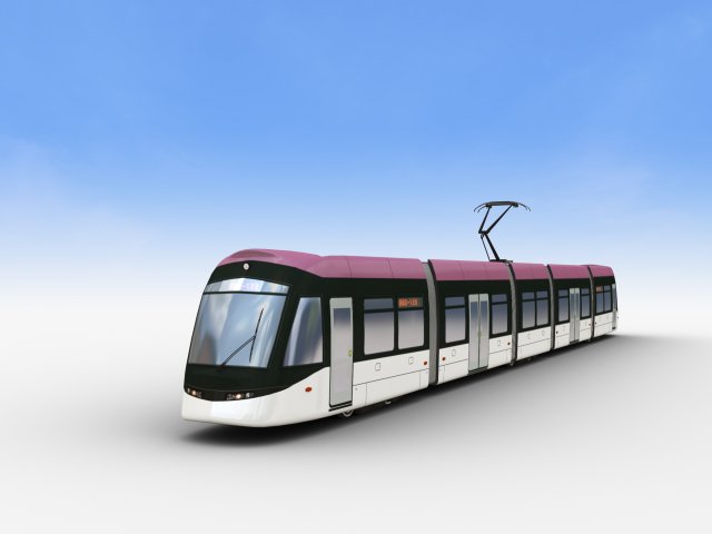 Low Poly Tram 15 3D 模型 .c4d .max .obj .3ds .fbx .stl .blend 