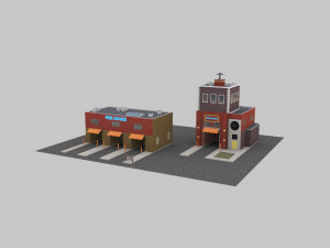 Low Poly Building Pack 4 3D Model