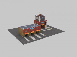 Low Poly Building Pack 4 3D Model
