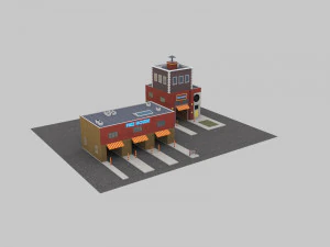 Low Poly Building Pack 4 3D Model