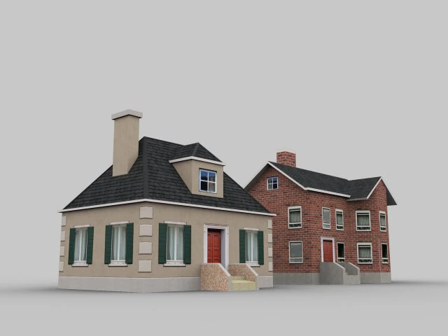 Low Poly House Pack 1 3D Model .c4d .max .obj .3ds .fbx .stl .blend 