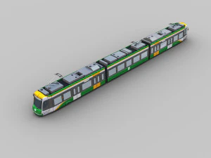 Low Poly Tram 16 3D Model