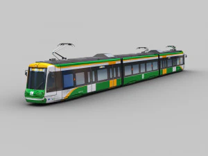 Low Poly Tram 16 3D Model