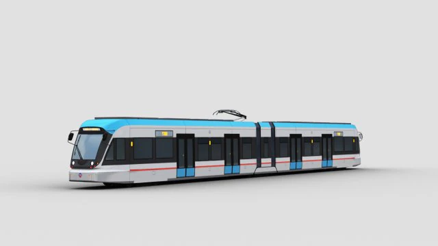 Low-Poly-Stra&szlig;enbahn 17 3D Modell .c4d .max .obj .3ds .fbx .stl .blend 