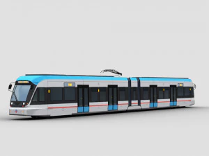 Tramwaj Low Poly 17 Model 3D