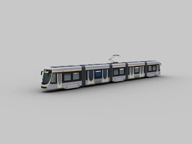 Low Poly Tram 18 3D Model .c4d .max .obj .3ds .fbx .stl .blend 