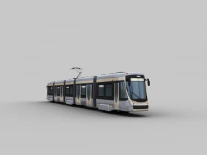 Low Poly Tram 18 3D Model