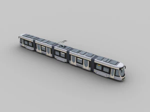 Low Poly Tram 18 3D Model