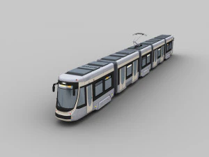 Low Poly Tram 18 3D Model