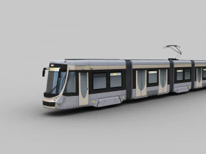 Low Poly Tram 18 3D Model