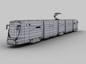 Low Poly Tram 18 3D Model