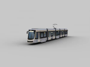 Low Poly Tram 18 3D Model