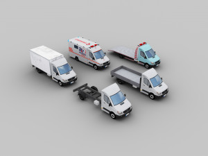 Ambulance and Truck Pack 3D 모델