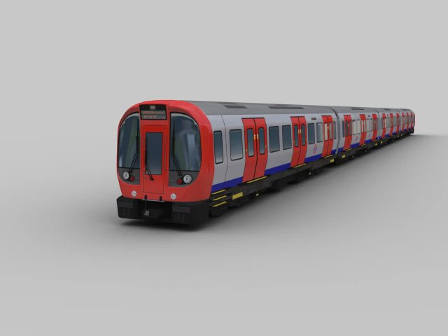 Tube Train Lowpoly 3D Model .c4d .max .obj .3ds .fbx .stl .blend 
