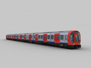 Tube Train Lowpoly 3D Model