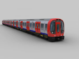 Tube Train Lowpoly 3D Model