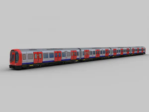 Tube Train Lowpoly 3D Model