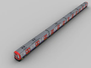 Tube Train Lowpoly 3D Model