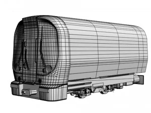 Tube Train Lowpoly 3D Model
