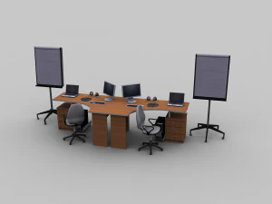 Rzeczy biurowe Lowpoly Model 3D