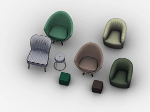 Armchair Pack 3D Model