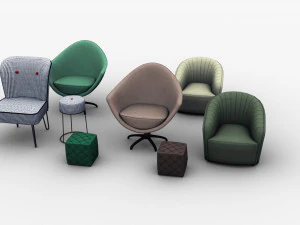 Armchair Pack 3D Model