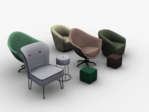 Armchair Pack 3D Model