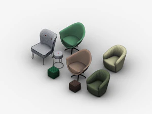 Armchair Pack 3D Model