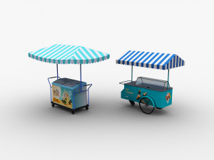 Ice Cream Cart Pack 3D Model