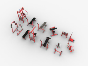 Gym Equipments Lowpoly 3D Model