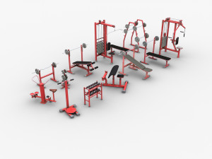Gym Equipments Lowpoly 3D Model
