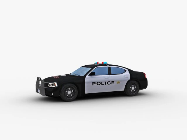 Police Car Lowpoly 3D Model .c4d .max .obj .3ds .fbx .stl .blend 