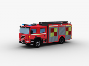 Fire Truck Lowpoly 3D Model