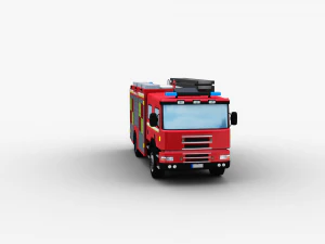 Fire Truck Lowpoly 3D Model