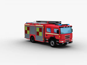 Fire Truck Lowpoly 3D Model