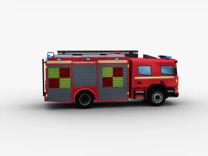 Fire Truck Lowpoly 3D Model