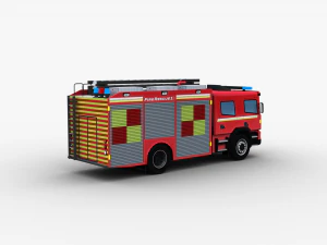 Fire Truck Lowpoly 3D Model