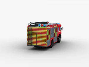 Fire Truck Lowpoly 3D Model