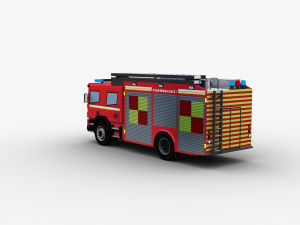 Fire Truck Lowpoly Model 3D