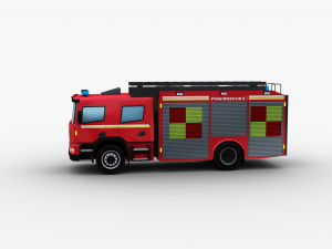 Fire Truck Lowpoly Model 3D