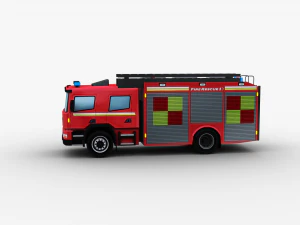 Fire Truck Lowpoly 3D Model