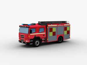 Fire Truck Lowpoly Model 3D